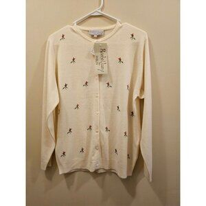 NWT Women's Rachel Lacey Cardigan Sweater Floral Cream/Ivory Size 3 (US L‎ ??)